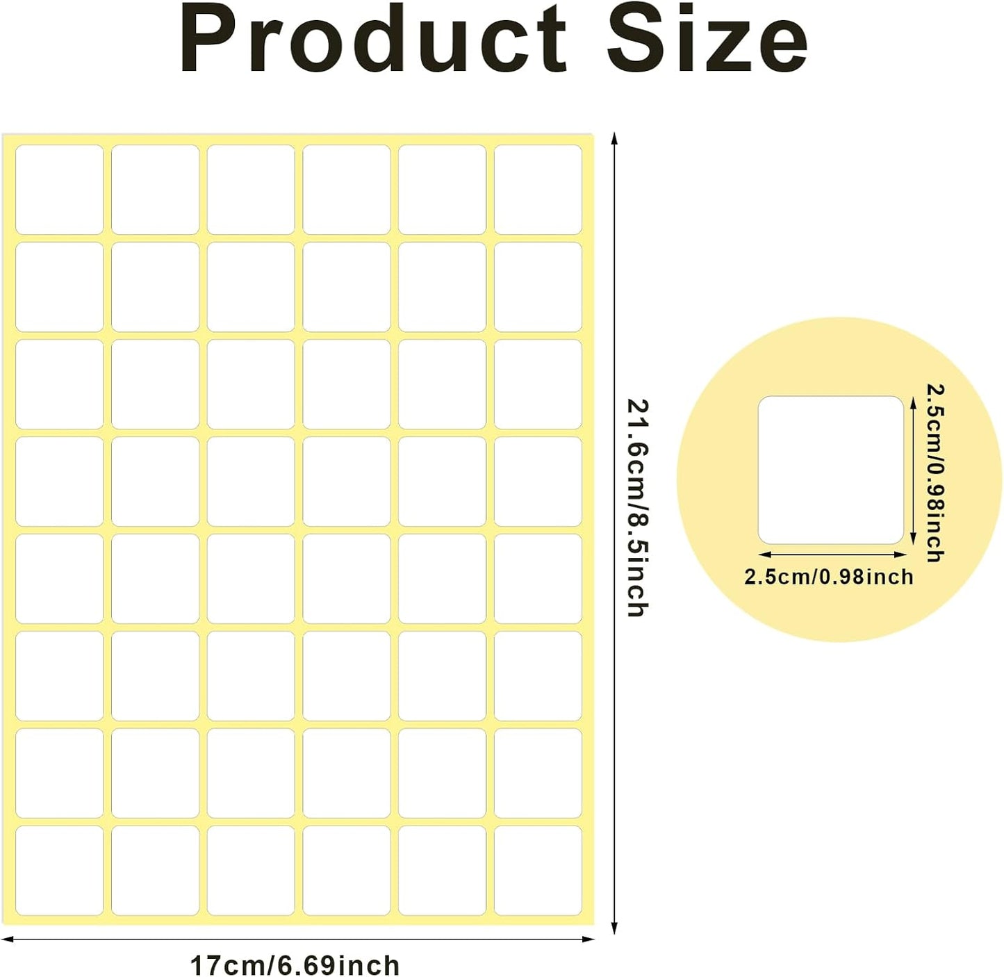 1440 Pcs Blank Date Labels 1" X 1" Labels Stickers for Organizing Square Writable White Labels Food Labels for Jars Boxes File Folders Envelopes School Office Kitchen