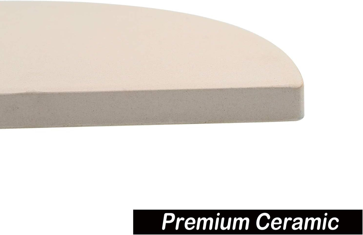 BBQ Future 19.8 Inch Half-Moon Ceramic Heat Deflector Plates for Kamado Joe Big Joe I, II & III, 2-Pack, White