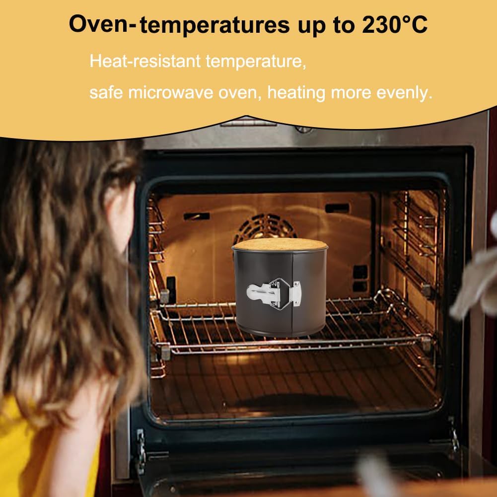 4Pcs Springform Pan (4inch, 5inch, 6inch, 7inch), Non-stick Cake Tin for Baking, Detachable Bottom Carbon Steel Cheesecake Mold Deep Dish Pans Round Cake Molds(Black)