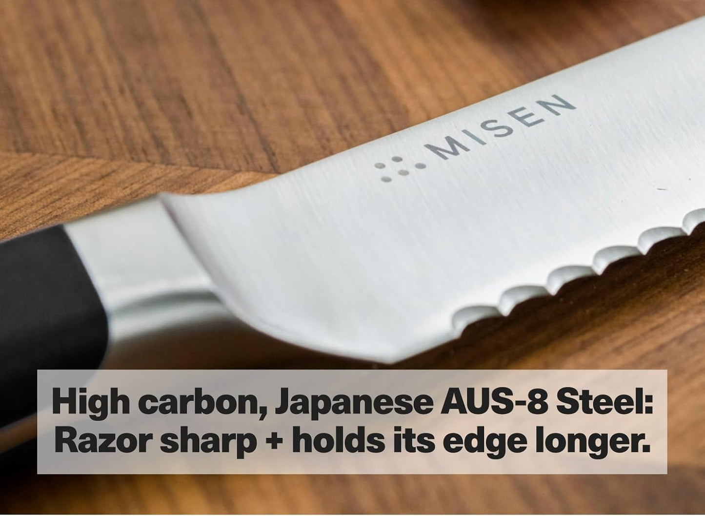 Misen Serrated Bread Knife - High-Carbon Japanese AUS8 Steel - Perfect for Soft Foods, Bread, Pastries, and Fruits - Verstatile Slicer, Razor-Sharp Edge, Durable Blade, Ergonomic Handle - 5", White