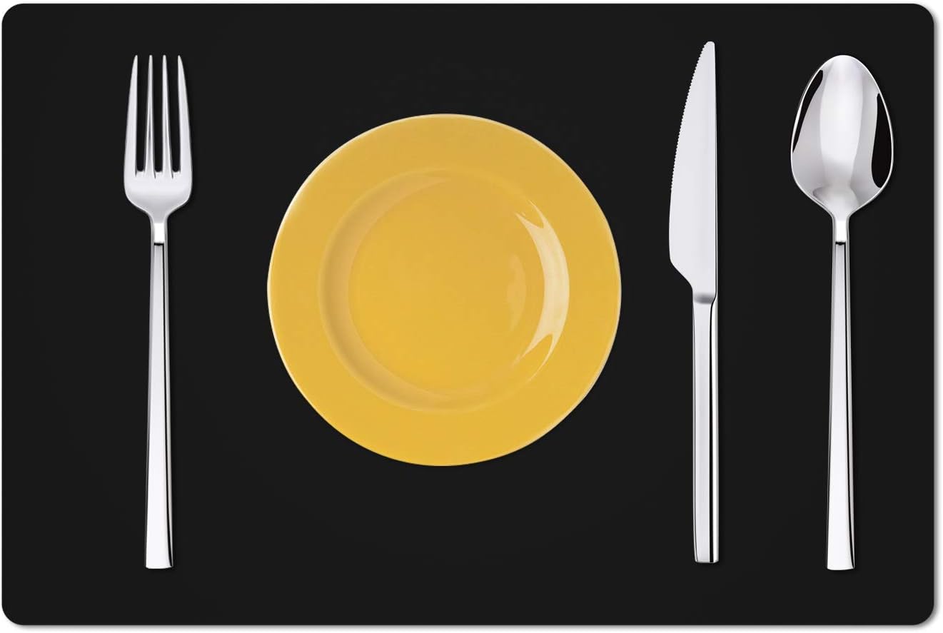 Silicone Placemats, Food-Grade Non-Slip Waterproof, Dining, Stain Resistant, Countertop Protector, Kitchen Counter Mat, Heat Resistant, Baking mat Dishwasher Safe (23.6"×15.7"-1pack, Black)
