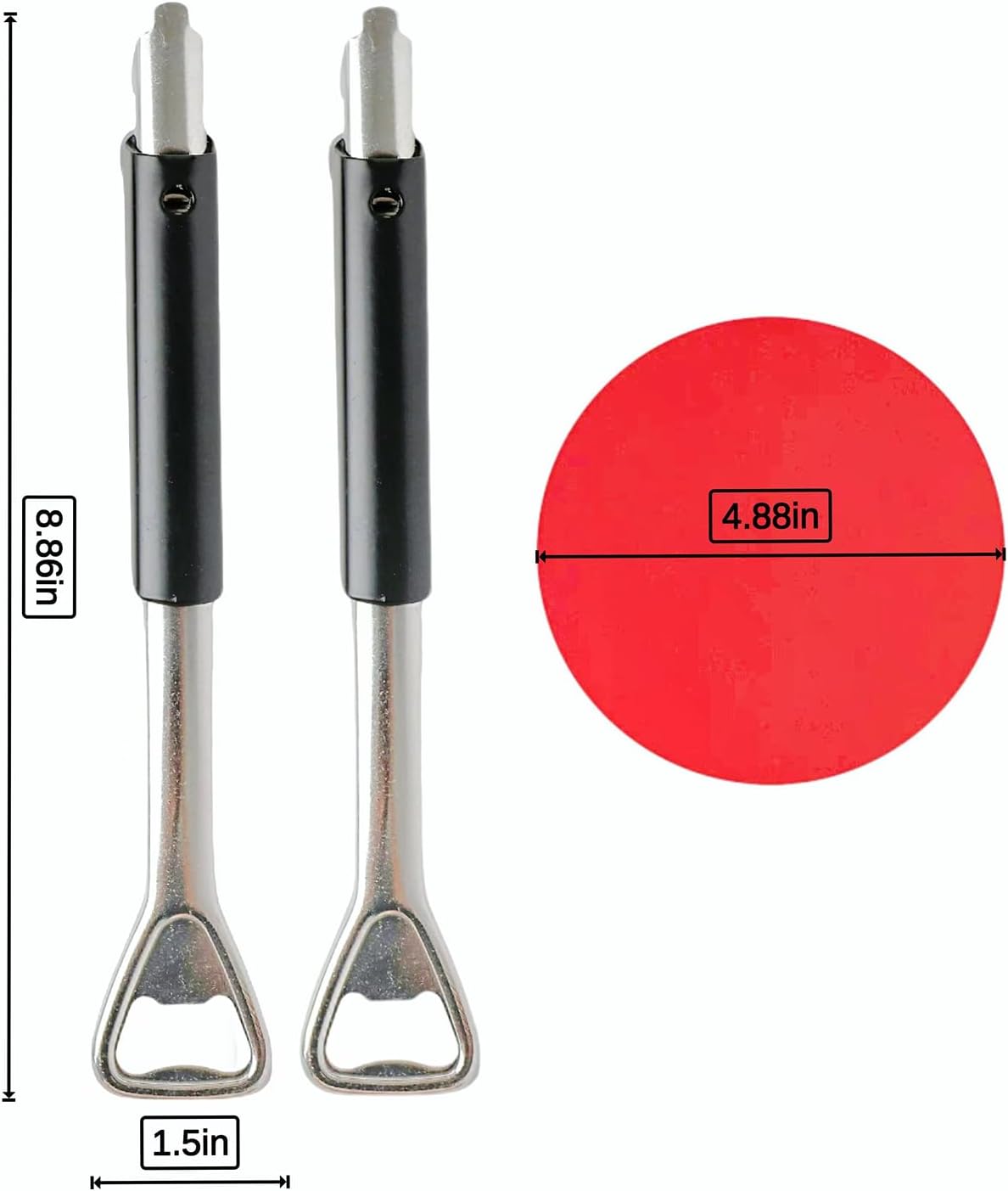 Jar Opener - 2 in 1 Adjustable Stainless Steel Jar Opener for Seniors with Arthritis - Lid Opener and Bottle Opener set with Jar Opener Gripper Pad