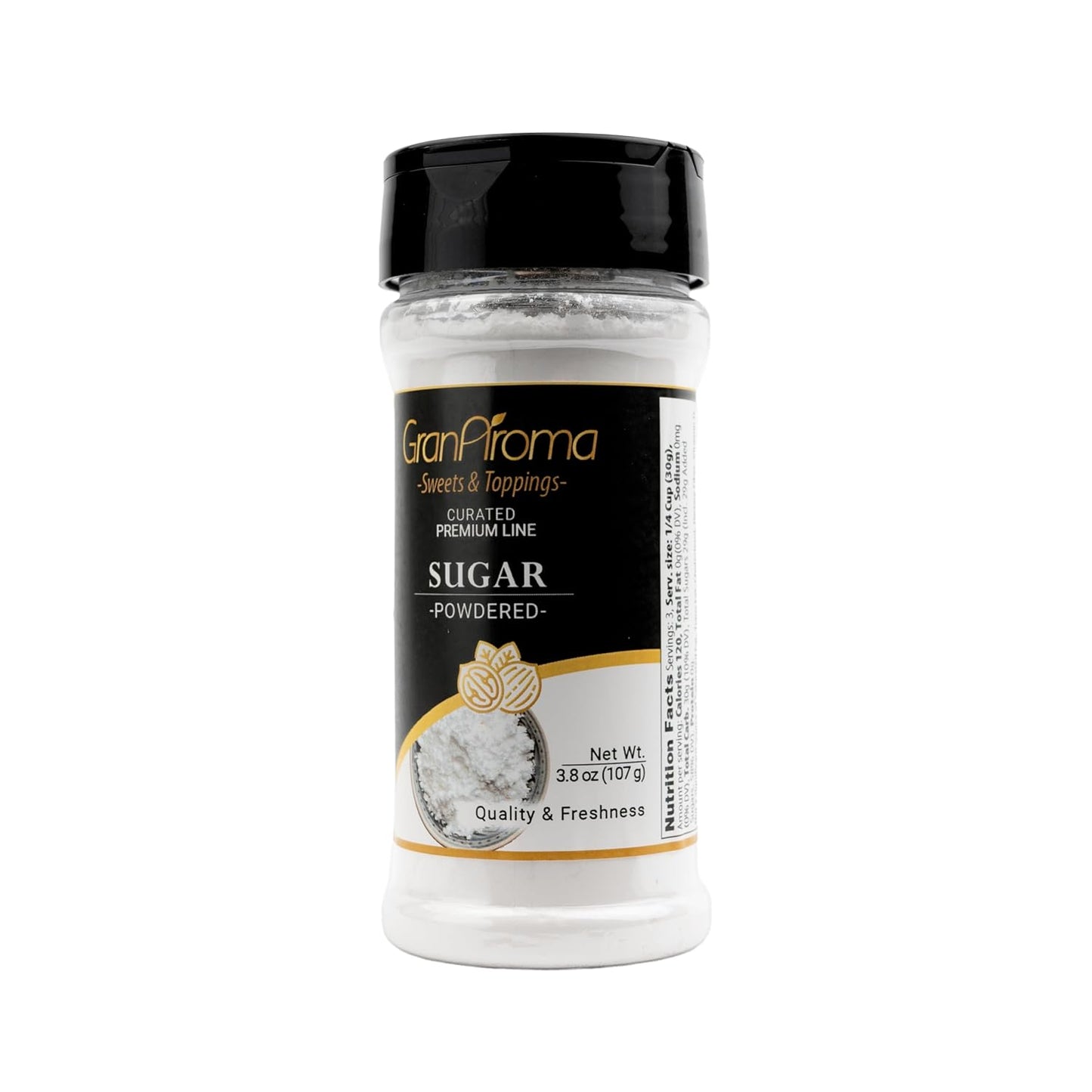 GranAroma Powdered Sugar, Fine Powder, Baking & Frosting, Confectioner's Sugar (3.8 Ounce)