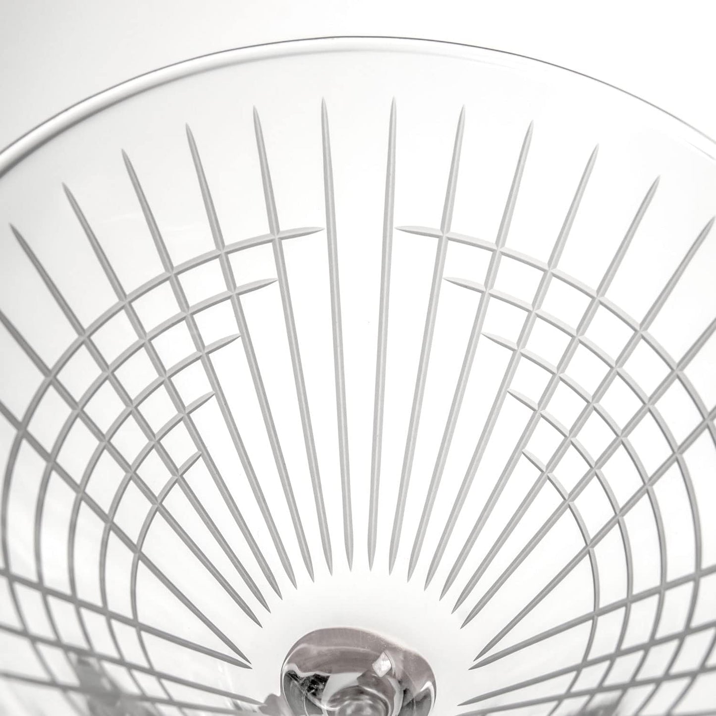 Rolf Glass Matchstick Martini Glass - Set of 2 Stemmed 10 ounce Martini Glasses - Lead-Free Glass - Diamond-Wheel Engraved Cocktail Glasses - Made in the USA