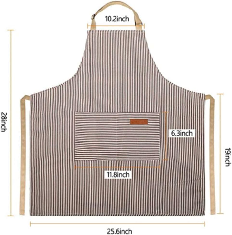 RUIBOLU Adjustable Bib Apron with 2 Pockets Cooking Kitchen Cotton Aprons for Women Men Chef Restaurant BBQ Painting