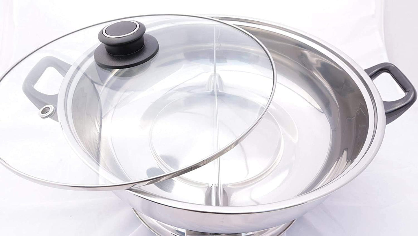 Sonya 5L Electric Dual-Sided Shabu Shabu & Mongolian Hot Pot – Stainless Steel, Large Capacity for Family Meals & Hot Pot Parties