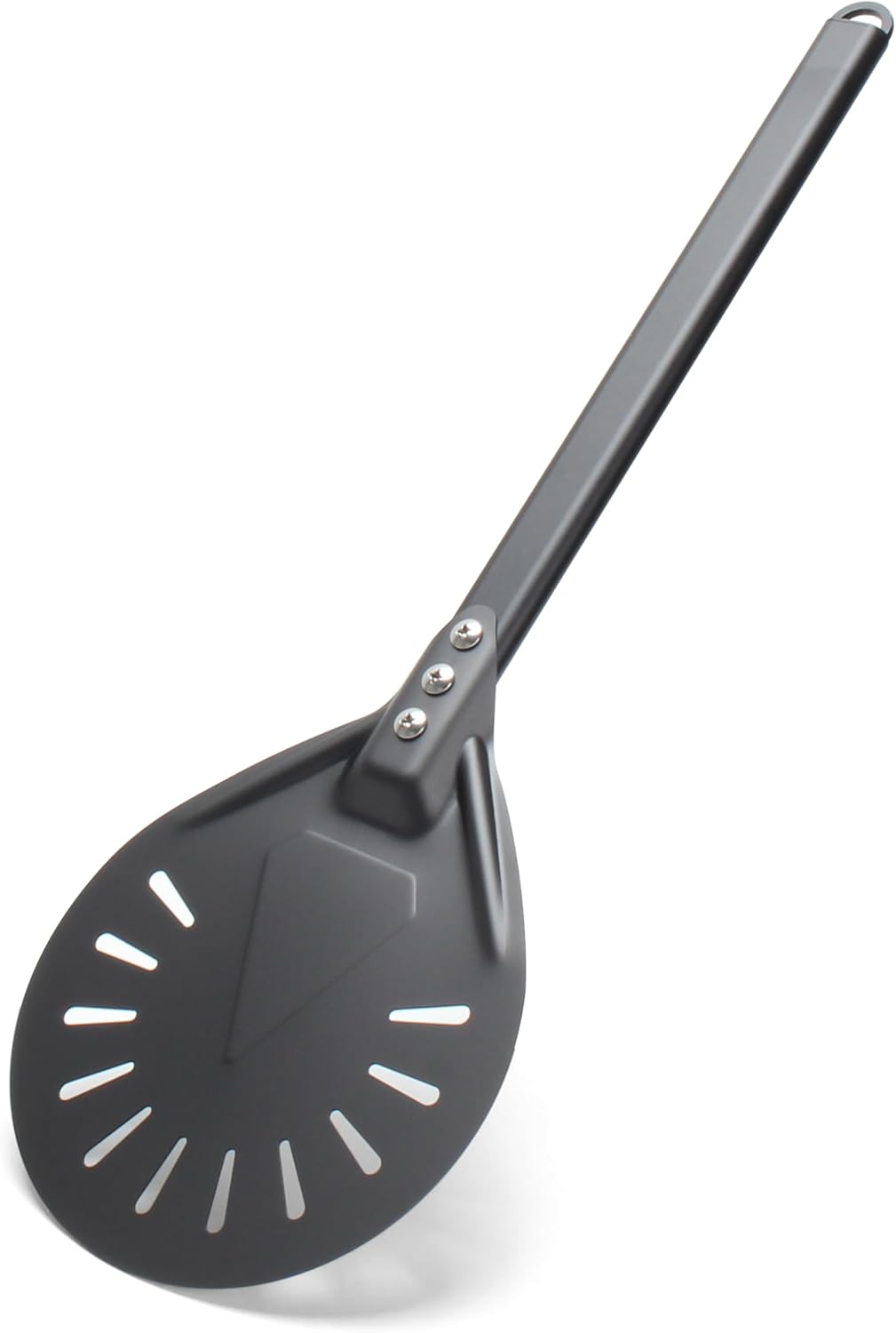 Pizza Turner, 8-inch Black Metal Pizza Turning Peel, Aluminum Turning Peel