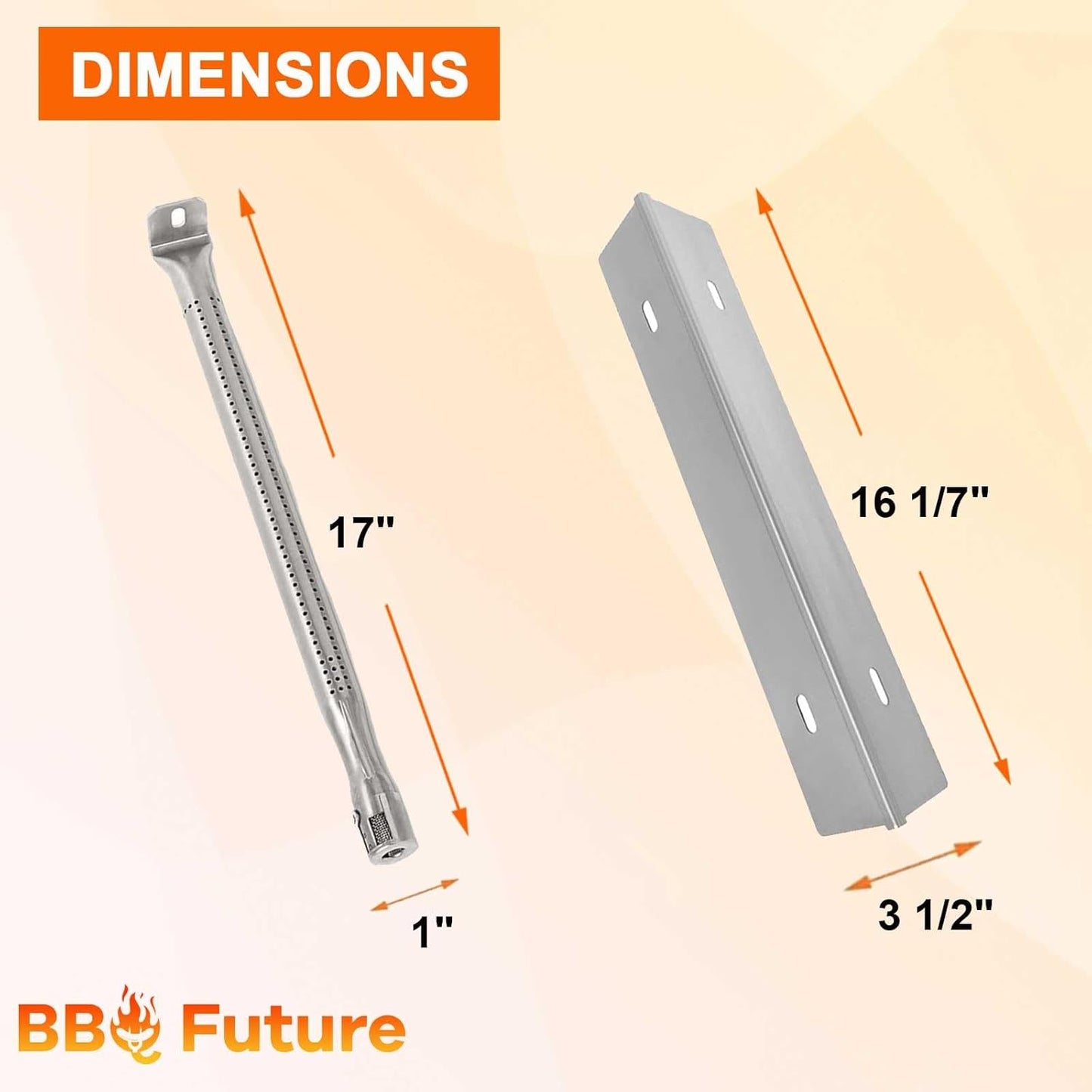 MixRBBQ Grill Replacement Parts for Napoleon Prestige 500 and Built-in Prestige 500, Stainless Steel 7-Pack Heat Plates, 4-Pack Burner and 2-Pack Grate Grid for Napoleon