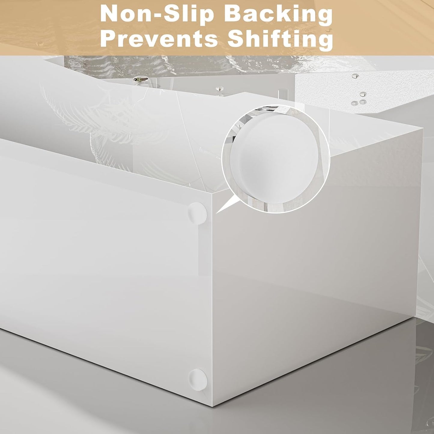 HELPLEX White Acrylic Guest Towel & Napkin Holder - Waterproof Splash-Proof Vertical Design for Bathroom, Kitchen, Dining Table - Home Hotel Office Organizer (1-Pack)