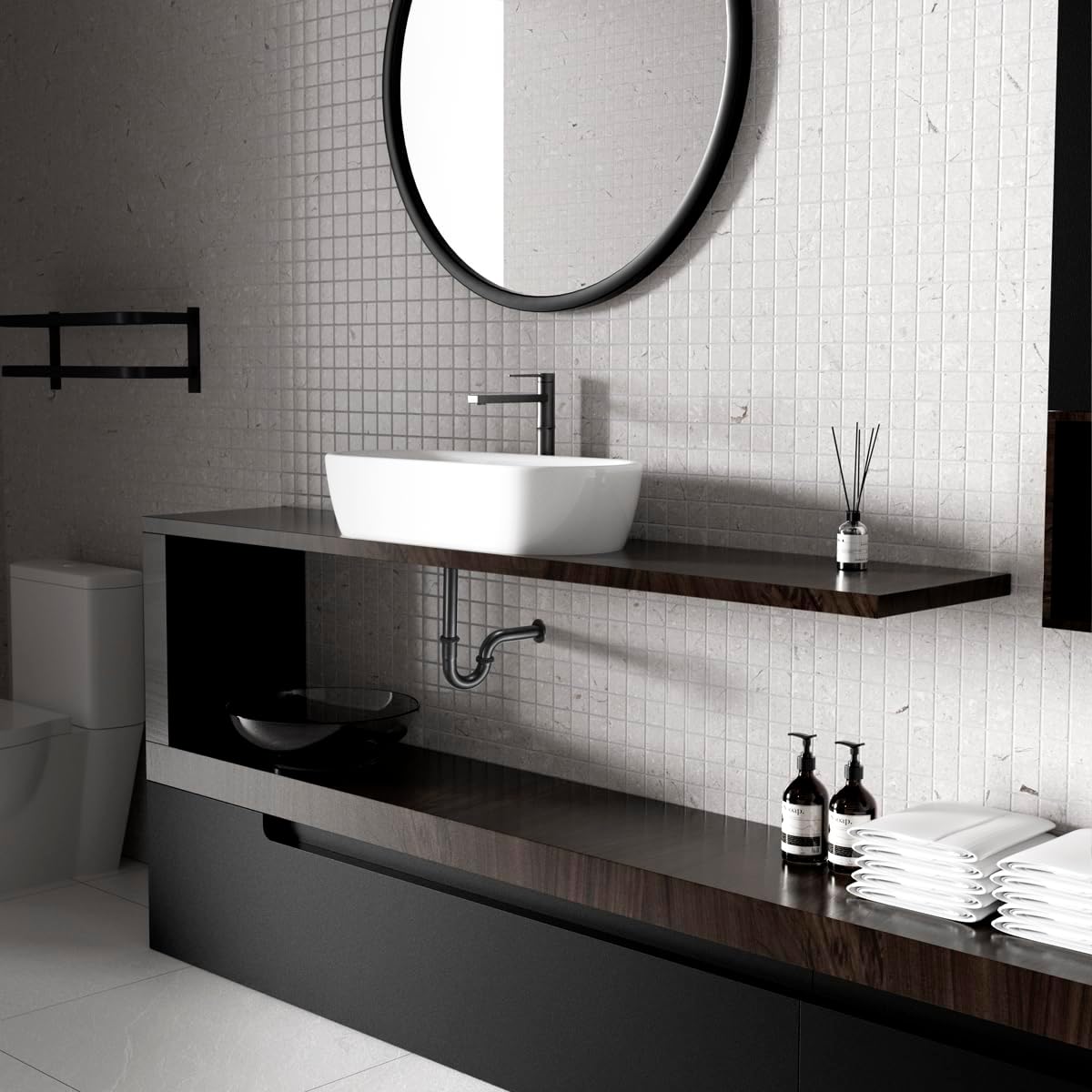 U Shape P-trap Stopper Complete Set, Adjustable Height 1-1/4 Bottle Trap Basin Sink Waste Drain P Trap Set Without Overflow, Oil Rubbed Bronze