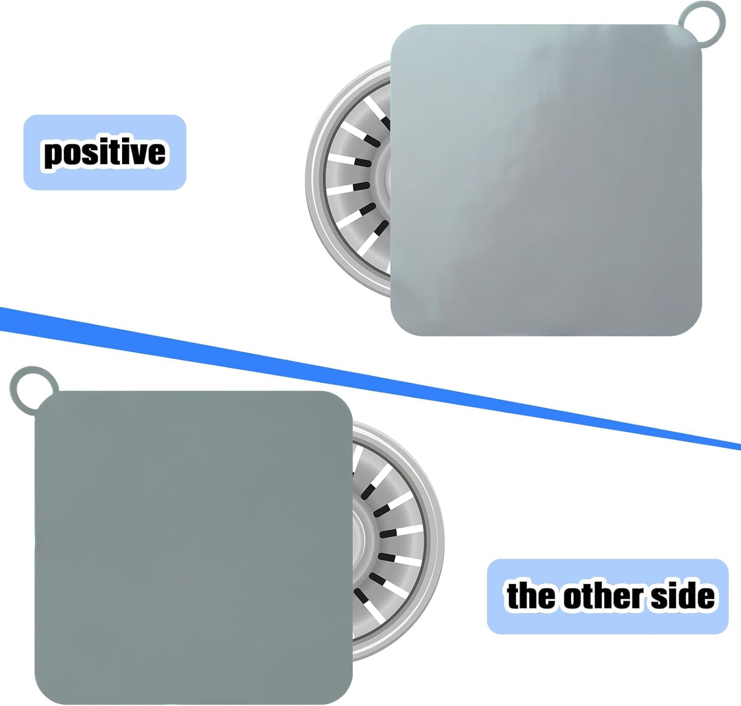 Yinkin 6 Pcs Drain Covers to Keep Bugs Out Silicone Shower Floor Tub Stoppers Bathtub Drain Stoppers Sewer Anti-Odor Mats Deodorizing Plugs for Bathroom(6 x 6 Inch,Square,Grey)