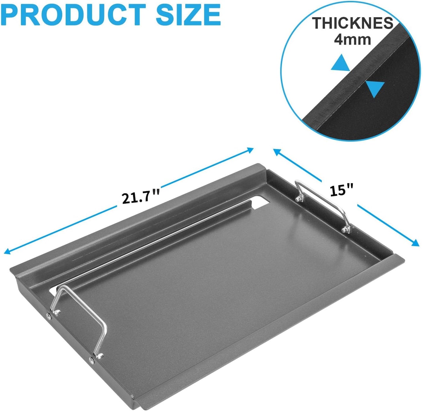 Full Size Griddle for Weber Old Spirit 200 Series Grills, Flat Top Griddle for Spirit E/S 200 & 210 Side Control Panel, Spirit 500, Genesis Silver A Gas Grills, Replace for 7521 7522 7523 65904 65905