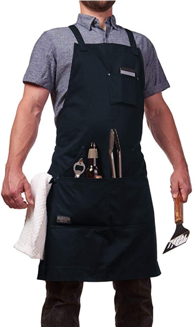 Hudson Durable Goods - Professional Grade Chef Apron for Kitchen, BBQ & Grill