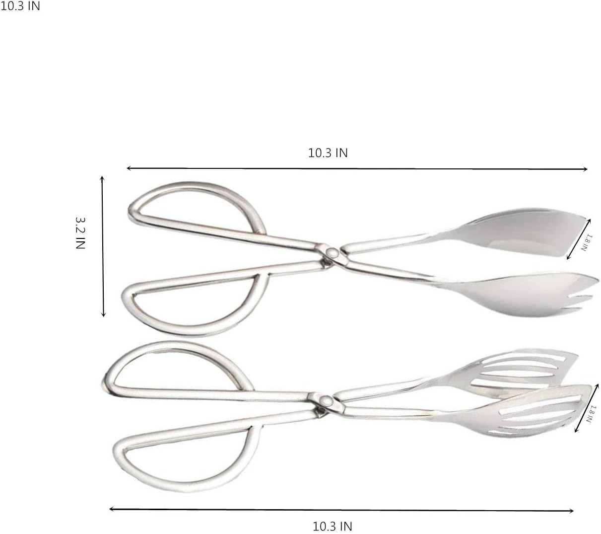 Stainless Steel Buffet Tongs - Set of 2, 10.3'