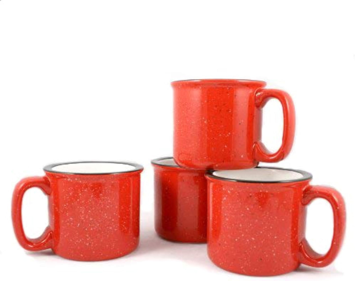 Ceramic Campfire Mug, 15oz - Set of 4 (Red)