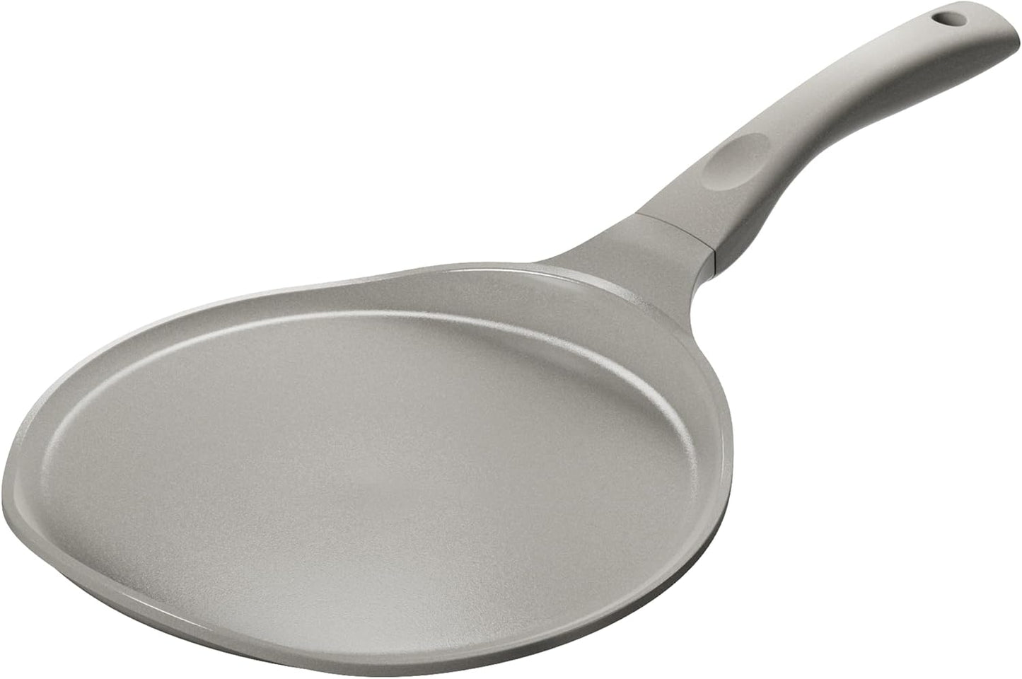 Redchef Crepe Pan Nonstick, 10 Inch Ceramic Flat Skillet Pan for Roti Dosa Tawa Comal Para Tortillas Pancake Pan for stove top, Induction Compatible, PFAS/PFOA/PTFE Free(Gray)