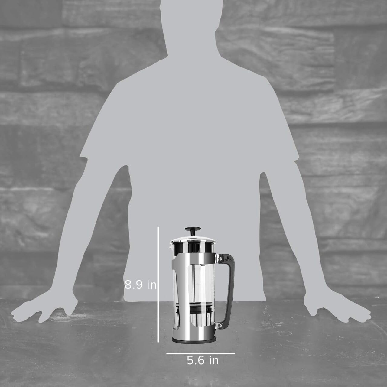 ESPRO - P5 French Press Coffee Maker – Patented Double Microfilter for Sludge and Grit Free Coffee – Made in Taiwan, Black, 18 oz