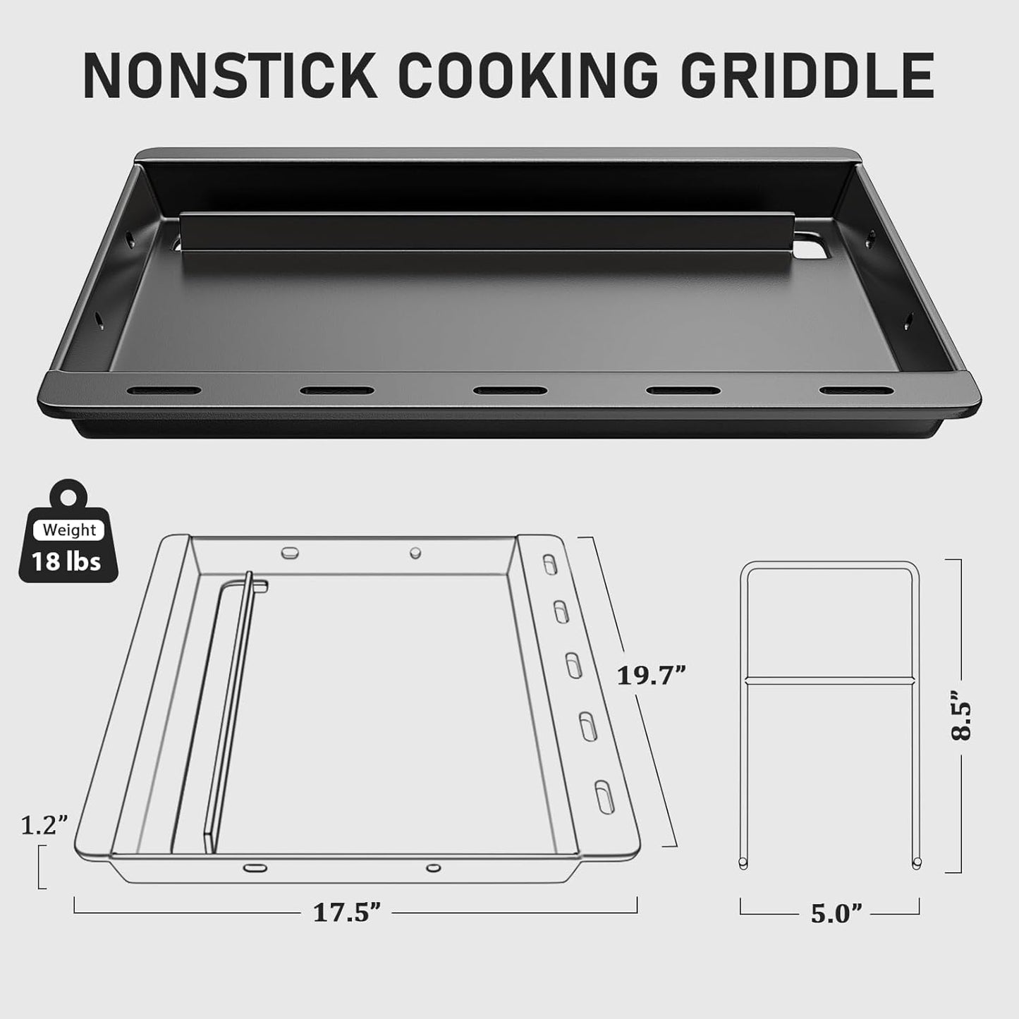 Utheer Ceramic Full Size Griddle Insert for Weber Spirit I & II 200 Series E-210 E-220 S-210 S-220, Spirit 200/300 (2025), Replacement for Weber 7637– Nonstick, Easy Clean, Even Heat for Outdoor BBQ