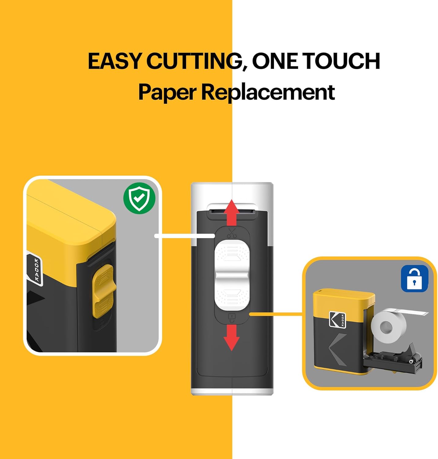 KODAK Label ERA Label Maker Machine Bundle, Yellow (1 Roll Sticker Label & 12 Rolls Set)