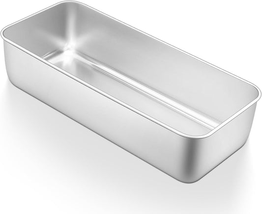 TeamFar Loaf Pan, 12 x 5 Inch Stainless Steel Loaf Pans for Baking Bread, Large Bread Loaf Baking Pan for Homemade Bread, Meatloaf, Cake, Brownies, Non-Toxic, Heavy-duty, Oven & Dishwasher Safe