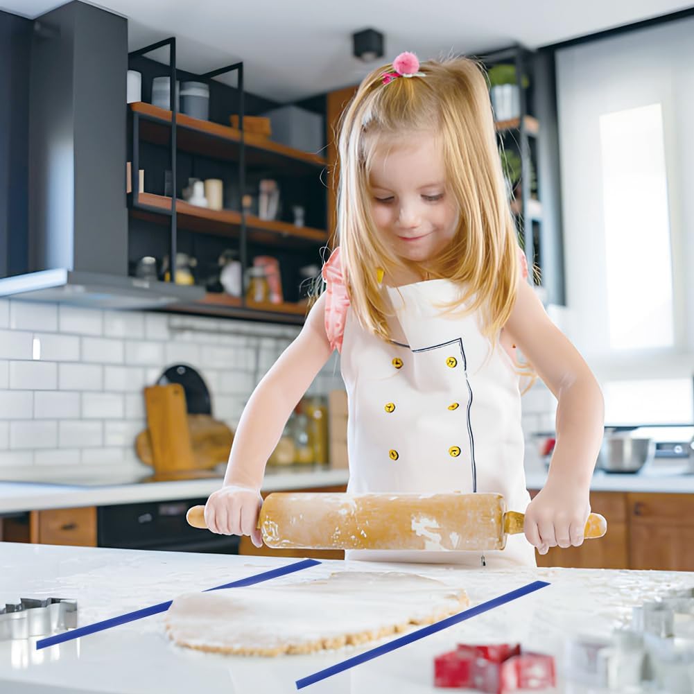 Measuring Dough Strips, Silicone Measuring Dough Strip, Rolling Pin Guide Silicone, Leveler Sticks Ruler Strips Guides Thickness Rails Non Stick Baking Strip for Biscuits Noodles Kitchen 6Pcs