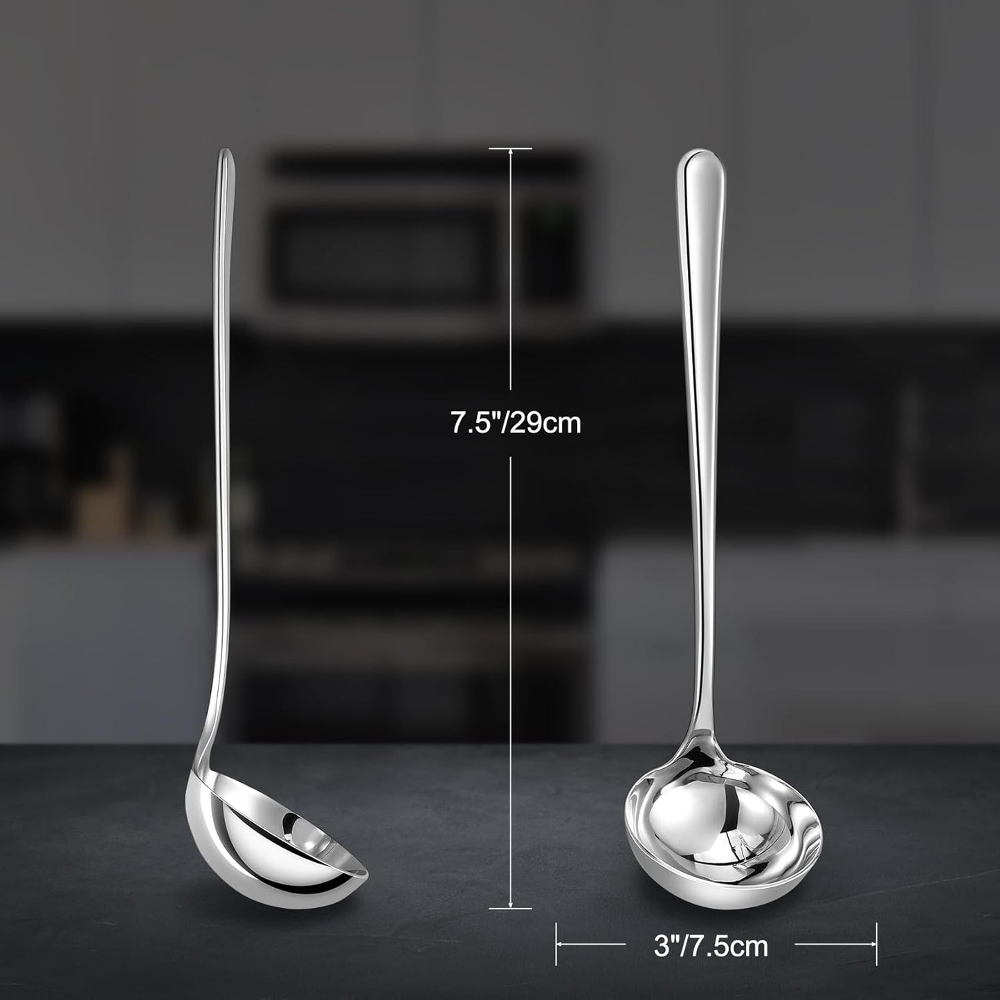 KEAWELL Premium 11" Verona Ladle, 18/10 Stainless Steel, Heavy-Duty with Deep Bowl, High-Polished Finish, Ergonomic Handle for Smooth Pouring, Dishwasher Safe (1, 11" Soup Ladle)