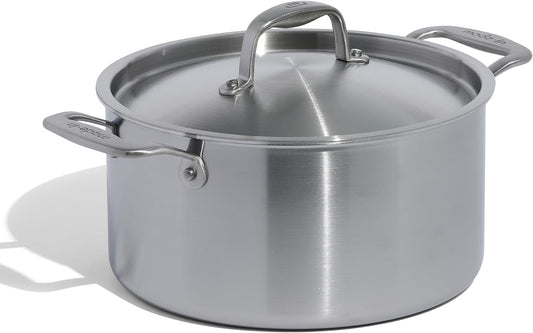 Made In Cookware - 6 Quart Stainless Steel Stock Pot With Lid - 5 Ply Stainless Clad - Professional Cookware - Crafted in Italy - Induction Compatible