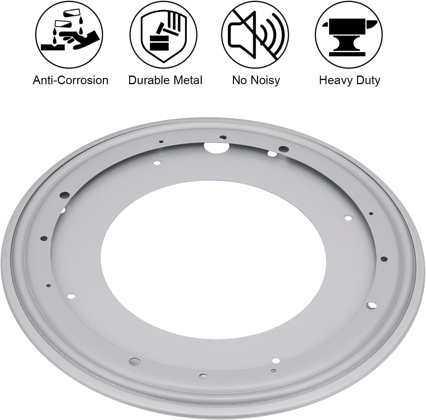 12Inch Round Lazy Susan Turntable Bearing Plate, Rotating Swivel Base with 1000lbs Load Capacity, Turntable Base for Serving Tray, Kitchen