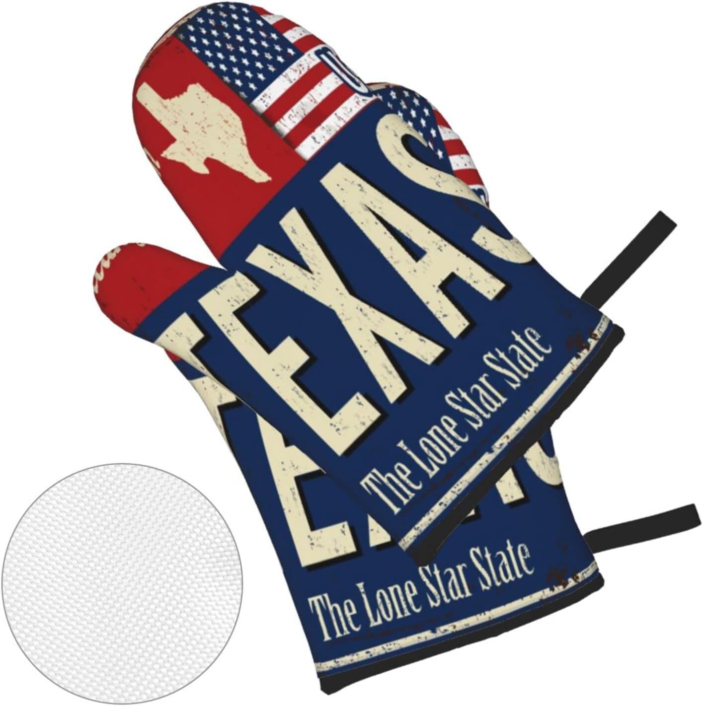 Oven Mitts and Pot Holders Sets of 4,Texas Lone Star State Retro US,Oven Mitts Heat Resistant Oven Gloves Set Potholders for Kitchen Baking Grilling