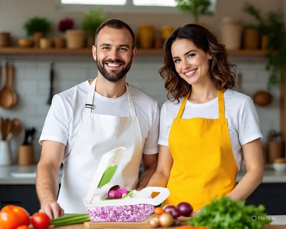 Pro Vegetable Chopper, Professional Mandoline Slicer for Kitchen, Veggie Chopper, Vegetable Slicer with Stainless Steel Blades, Food Chopper with Container, French Fry Cutter By Zôco Smart