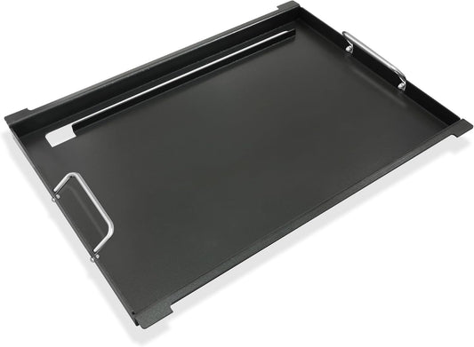 KEESHA 6787 Flat Top Griddle Insert for Weber Spirit I & II 300 Series, Universal Nonstick Griddle Replacement Parts for Broil King, Huntington and Sterling 3-Burner Gas Grill with Mini Oven Mitt