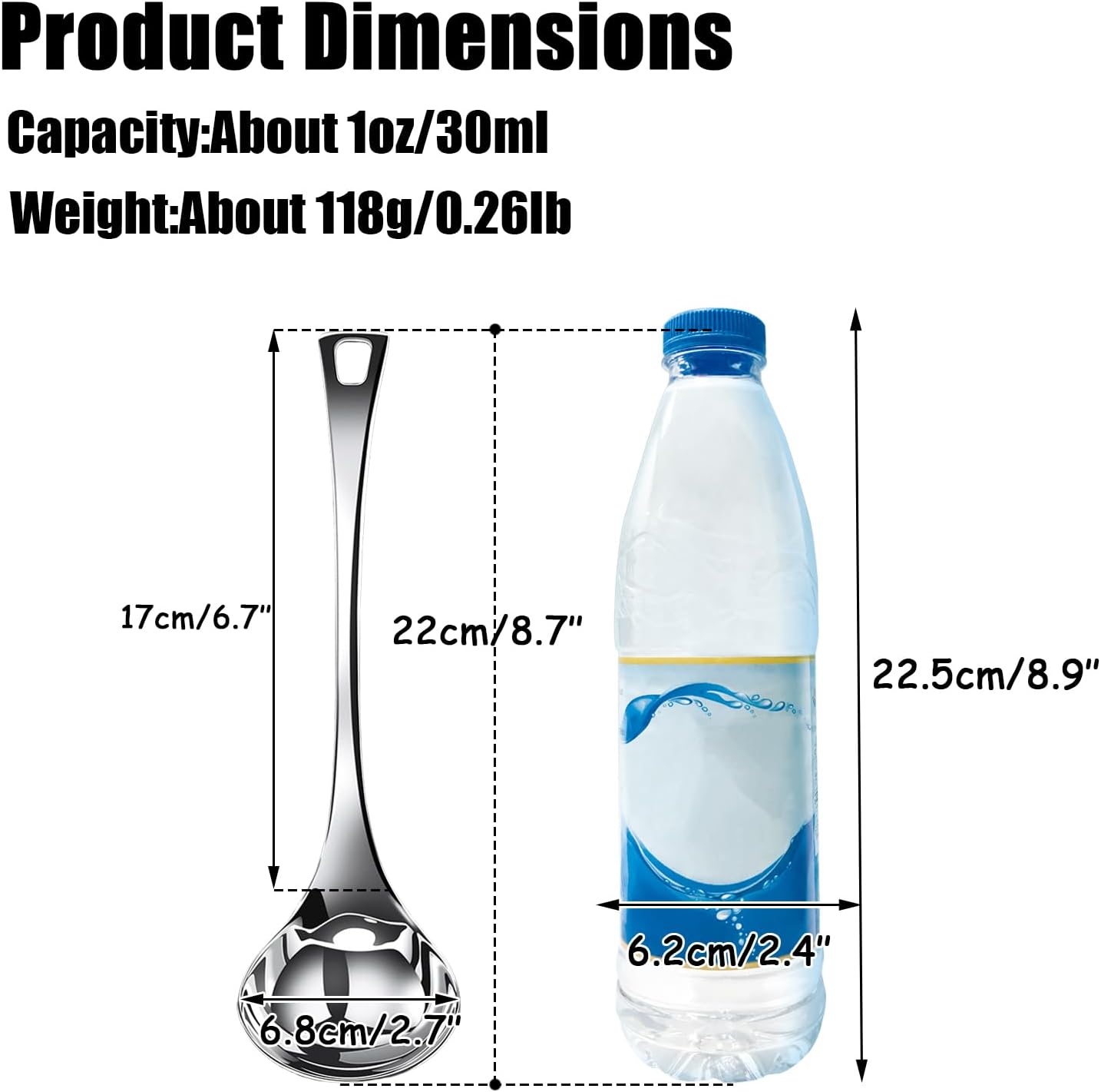 Small Gravy Ladle,Gravy spoon Heavy Duty 18/10 Stainless Steel 8.7-inch Ladle for Serving,Dishwasher safe,Silver,1Pack