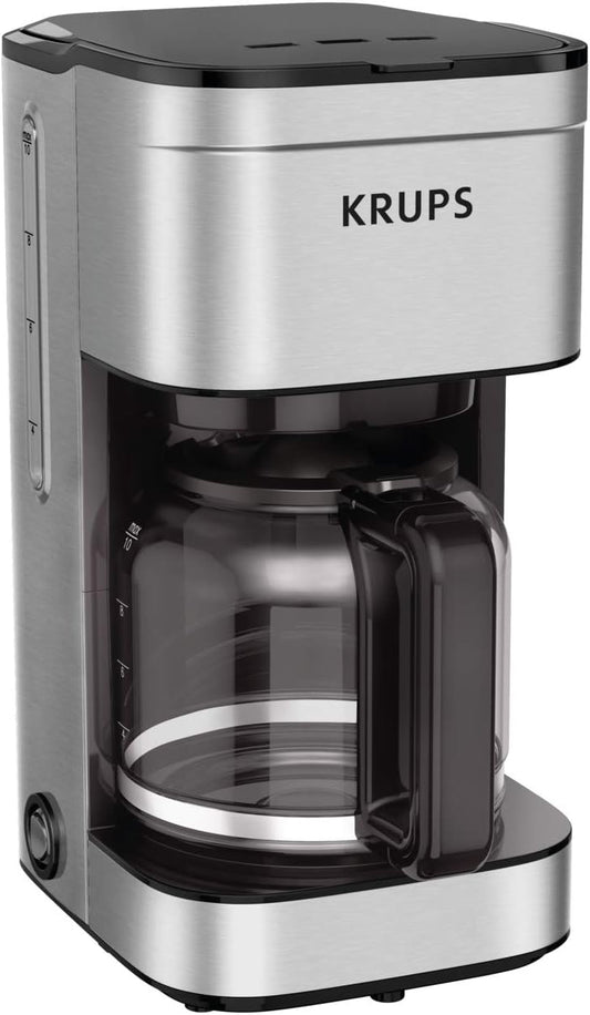 KRUPS Newer Model Drip Coffee Maker, 10-Cup, Silver
