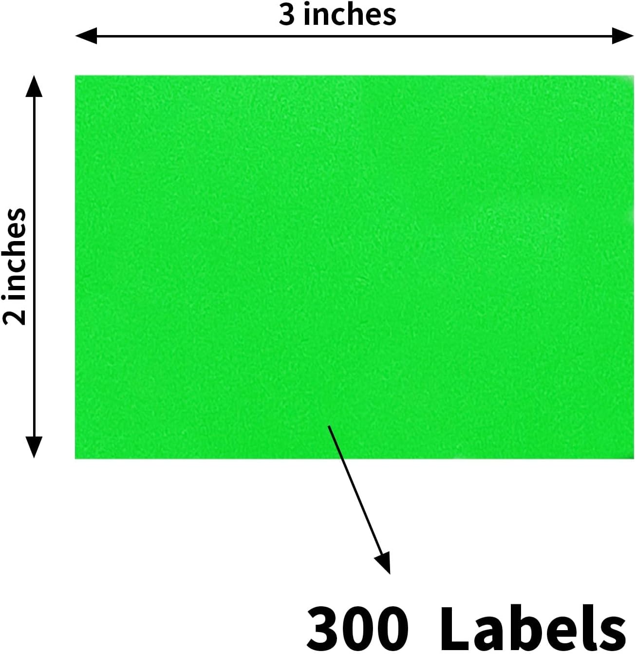 STARLIBOO Colored Labels Stickers 3 x 2 Inch, Removable Rectangle Moving Labels, 300Pcs Garage Sale Price Stickers, Adhesive Moving Labels for Boxes(Fluorescent Green)