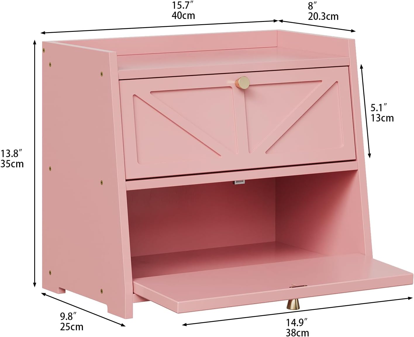 Vintage Double Layer Bread Box for Kitchen Counter Bamboo Bread Storage Container Large Capacity Bread Storage Bin (Pink)