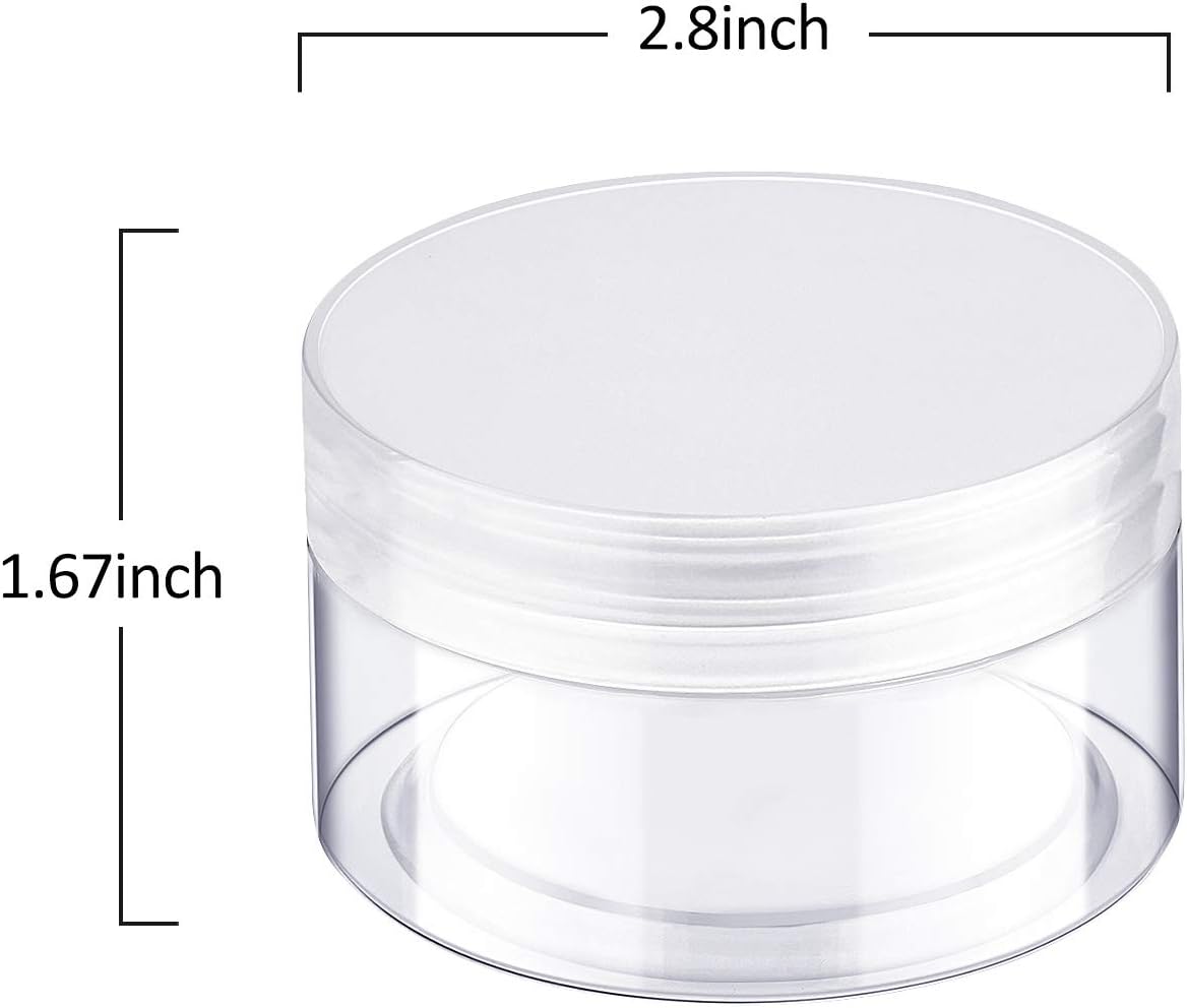 SATINIOR 6 Pack 4 oz Plastic Jars Containers with Lids Wide-mouth Refillable Leakproof Reusable Round Empty Jars for Travel Cosmetic Dry Food Spice Candy Cookie Home Kitchen Organizing (Clear)