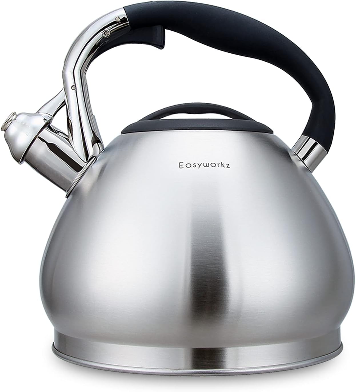Easyworkz Whistling Stovetop Tea Kettle Food Grade Stainless Steel Hot Water Tea Pot With Loud Whistle,3.1 Quart(3.0l)