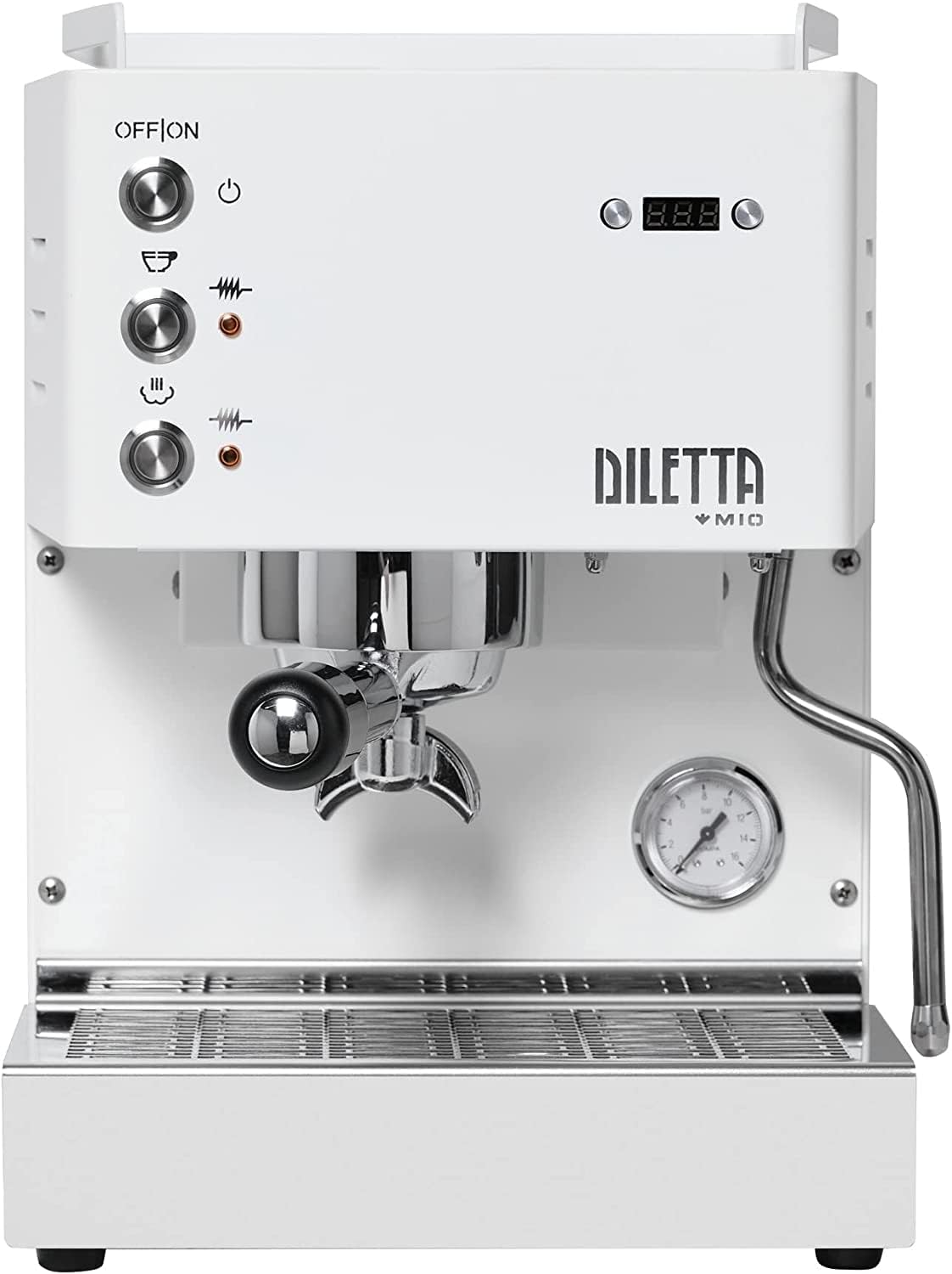 Diletta Mio Espresso Machine (White) and Eureka Mignon Notte Grinder Bundle