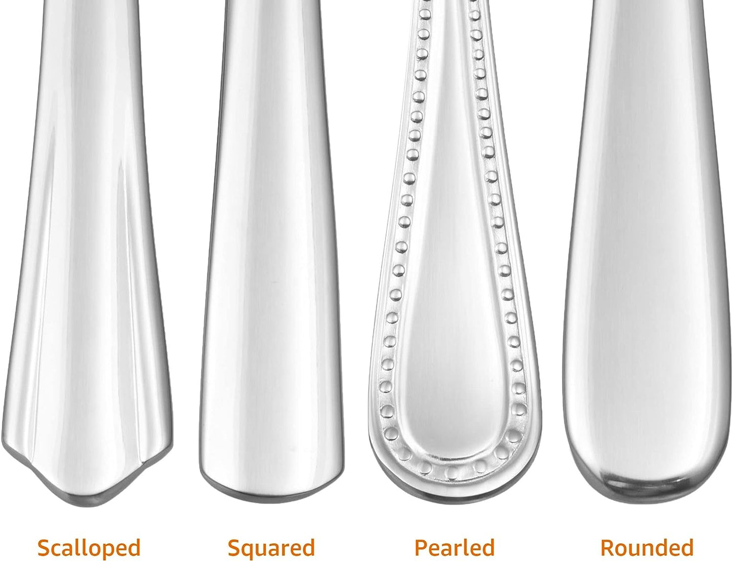 Amazon Basics Stainless Steel Dishwasher Safe Dinner Spoons with Round Edge, Large Tablespoons, 7.9 inches, Pack of 12, Silver