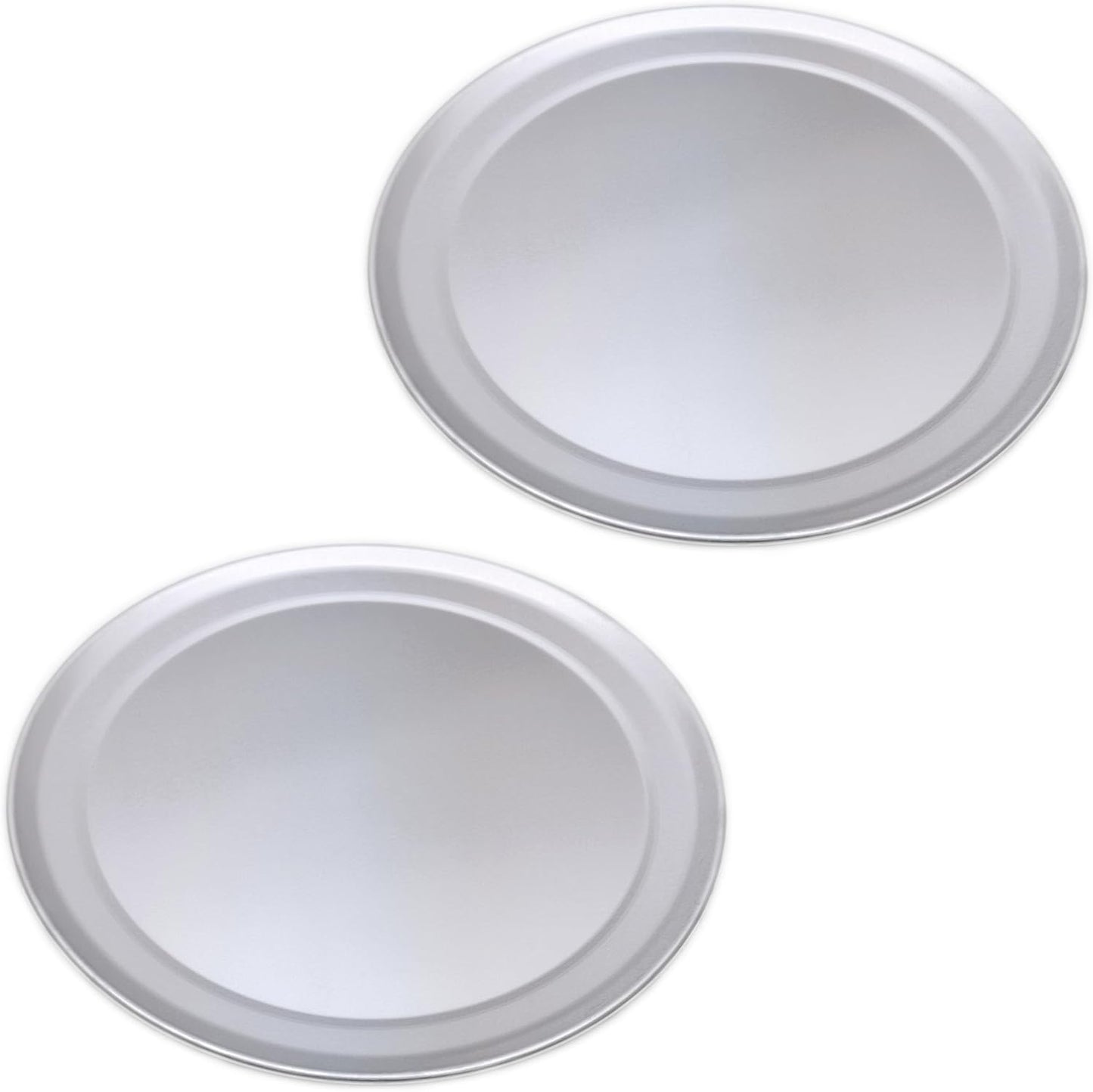 Pizza Tray, Round Pizza Baking Pan, Wide Rim Aluminum Pizza Cooking Trays, Set of 2 (10 Inch)