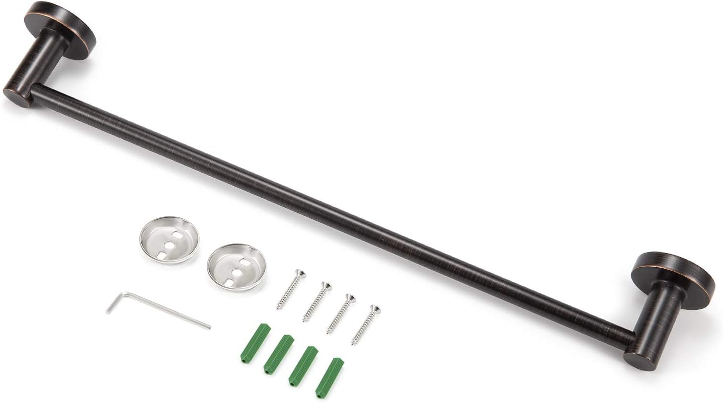 JiePai Bath Towel Bar Oil Rubbed Bronze, 11.8 Inch Stainless Steel Towel Rack Bathroom Towel Holder Wall Mount Kitchen Dish Cloth Hanger (Oil Rubbed Bronze, 11.8 Inch)