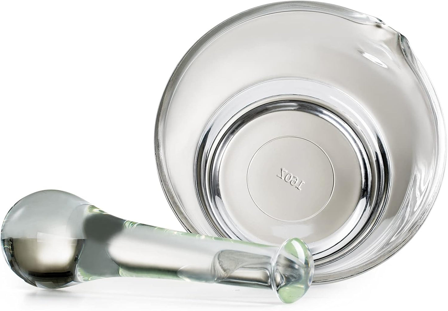 16oz Glass Mortar and Pestle Bowl, Medicine Grinder and Mixer for Pharmacy or Science Lab