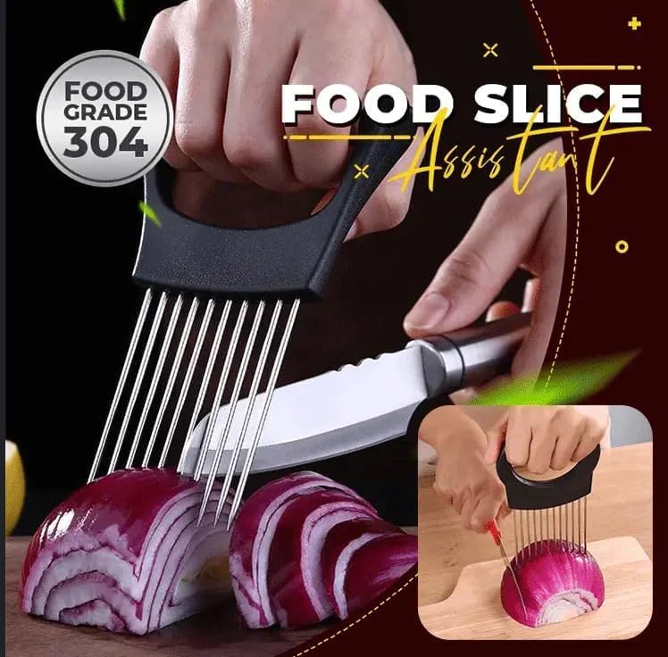 2025 Upgraded Onion Slice, New Stainless Steel Onion Chopper for Slicing, Chopper Slicing Assistant Tool, Cutter for Slicing of Meat, Onion, Potato, Tomato Kitchen Gadgets (1)