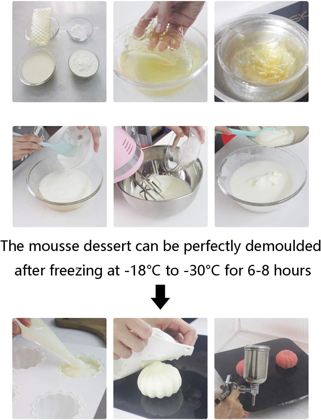 OCPO KITCHEN Apple Silicone Mold for Baking Mousse Cake, Candy, Chocolate, French Fruit Dessert, Pastry, Cupcake, Ice Cream, Pudding, Cake Decoration Mold, 3D Apple Shape (15-Cavity)