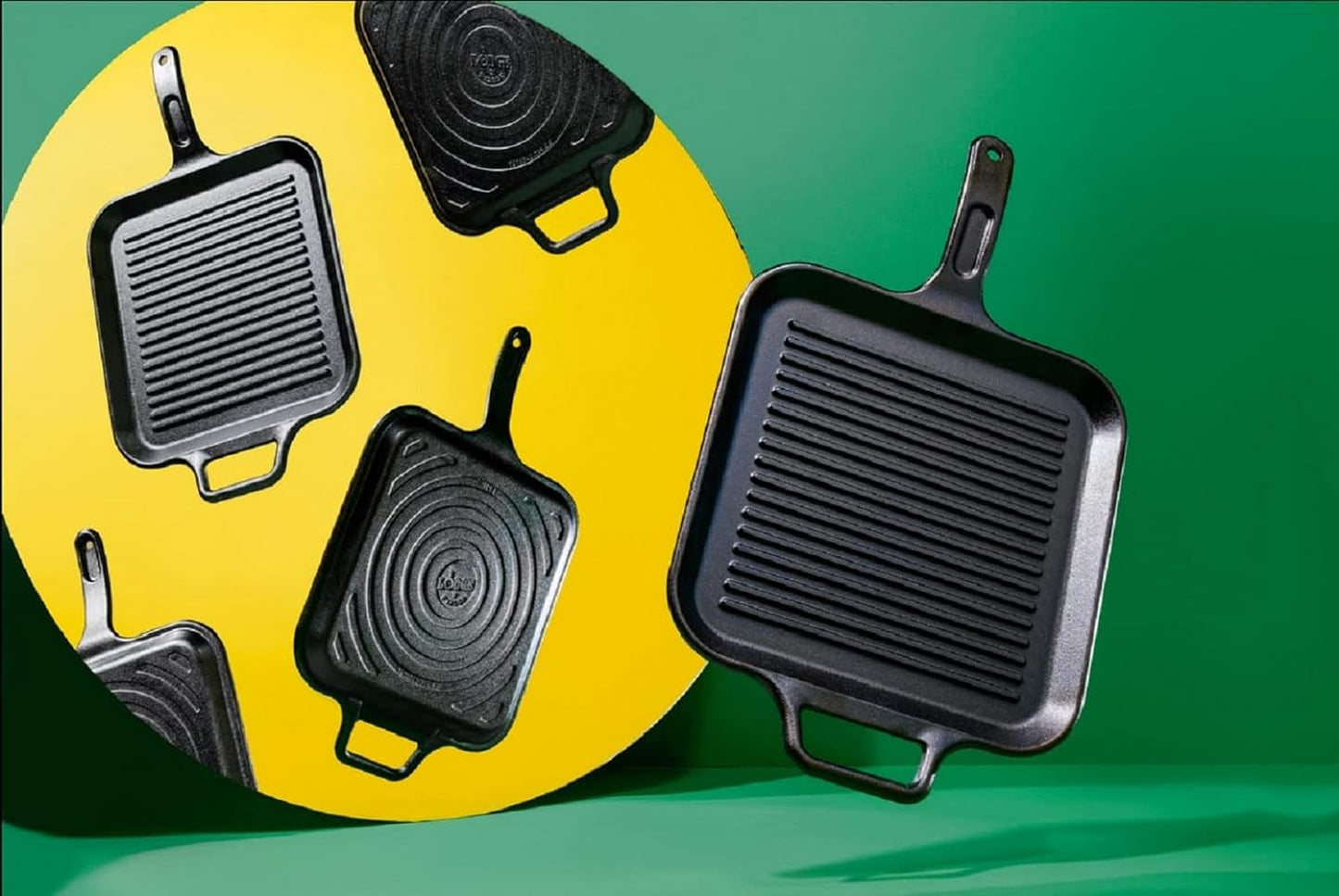 Lodge BOLD 12 Inch Seasoned Cast Iron Grill Pan; Design-Forward Cookware