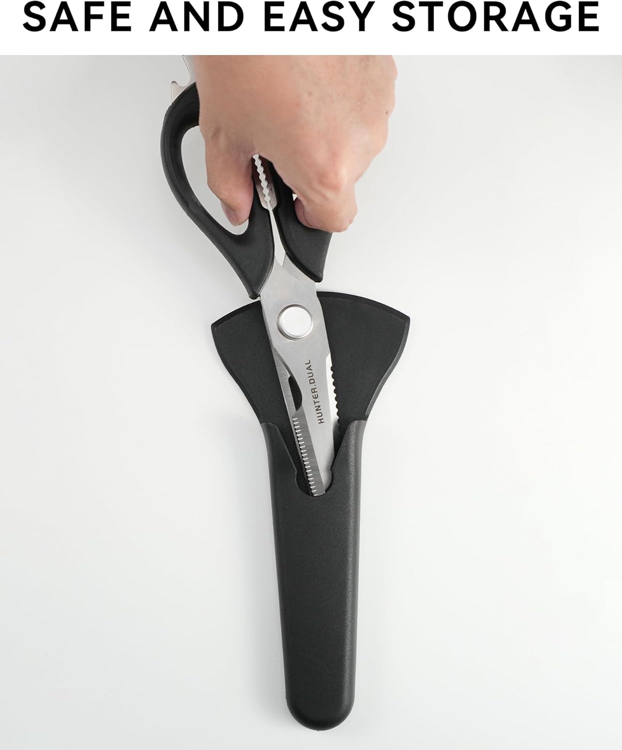 Kitchen Scissors for Food, HUNTER.DUAL Heavy Duty Come Apart Poultry Shears for Cooking, All Purpose for Cutting Chicken, Meat, Fish & Vegetables (Black, 8.97 Inch)