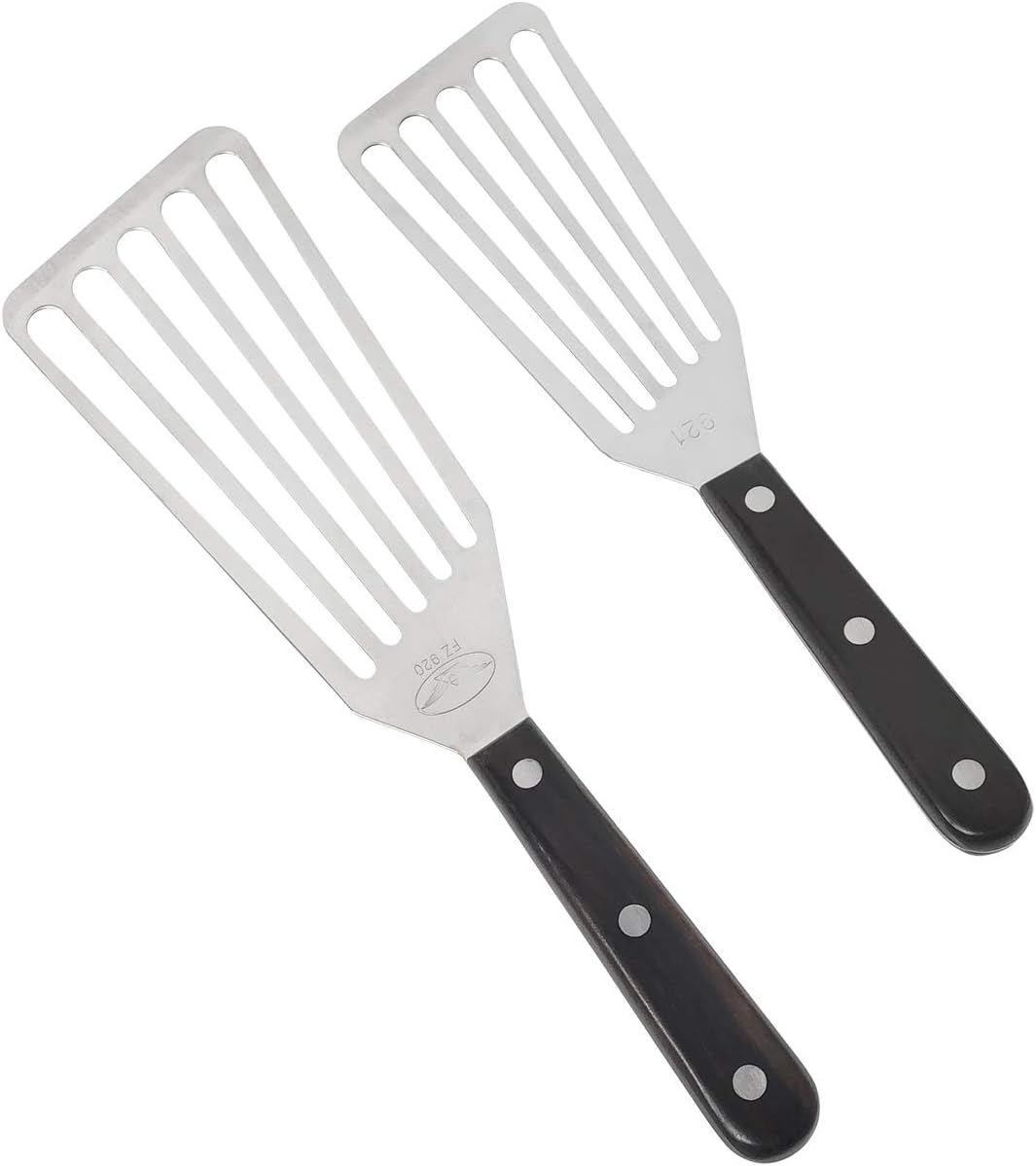 Fish Spatula, 2 Pack Stainless Steel Metal Spatula, Slotted Spatulas for Cooking, Flipping, Turning, Frying and Grilling
