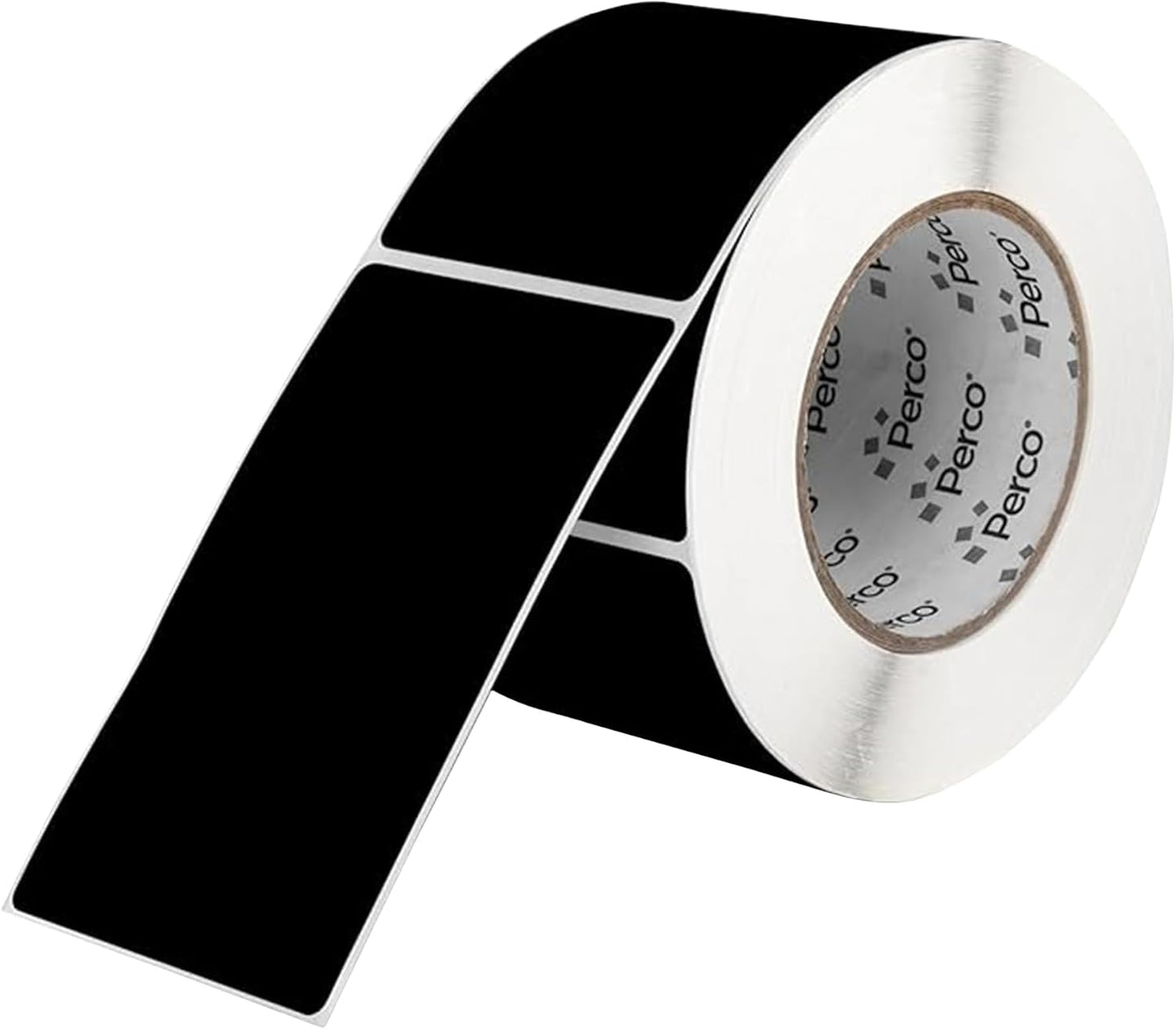 Perco Black Labels 3x5 Inch 500 Stickers/Roll with Easy Peel Perforation and Strong Adhesion for Inventory Management, Color Coding, Moving Boxes, Retail, Organizing & Crafts – Made in USA