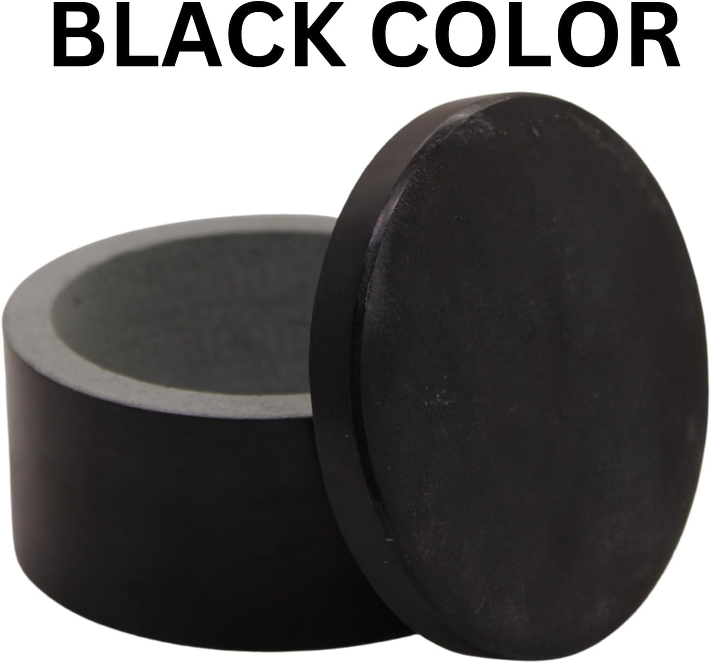 Unique Salt and Pepper Box Elegant Round Marble Black Salt Box With Lid For Salt, Spice and Herbs Storage. Perfect Container To Store (3.5 X 3.5 X 2 INCH)