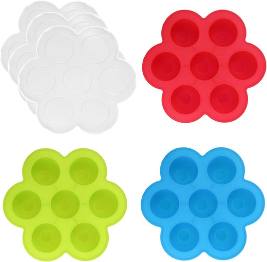 3 Pcs Egg Bites Silicone Mold Little 7 Cups Mini Muffin Pan Food Grade Air Fryer Accessories Food Silicone Freezer Molds with Lid for Baking Egg Bite Cupcake Mini Muffins Tart Bread